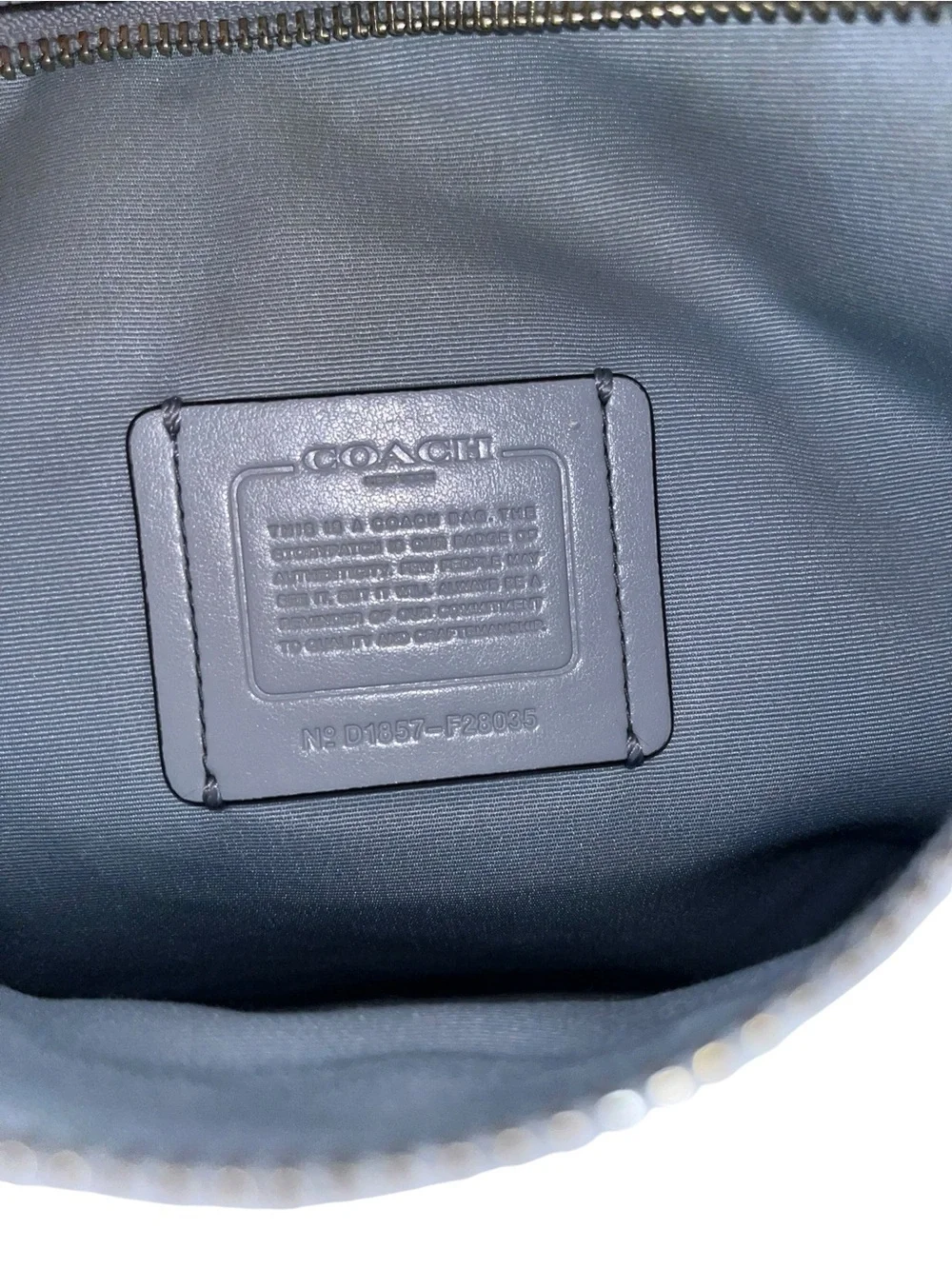 Coach Light Blue Pebbled Leather Crossbody Bag